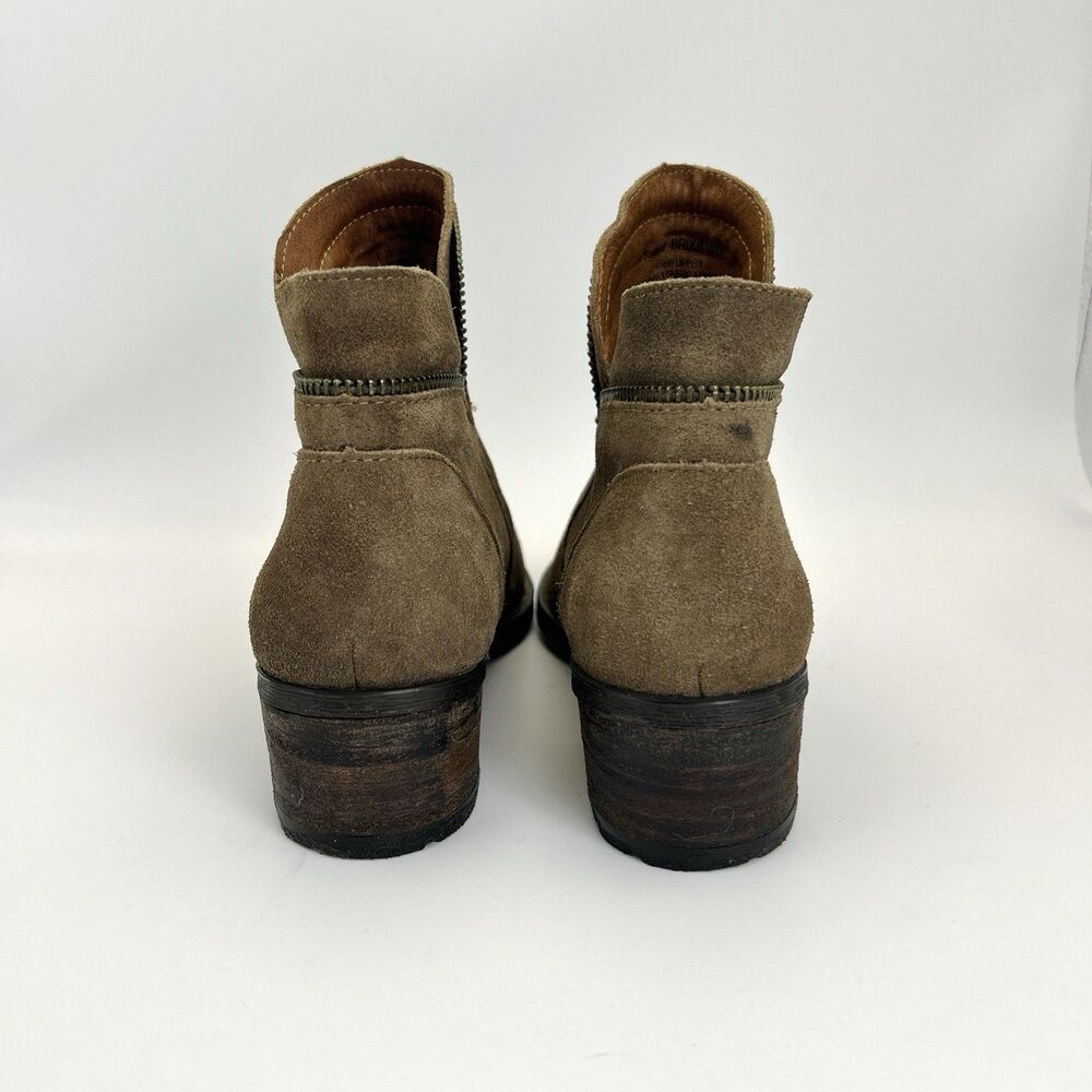 Born Malta Ankle Bootie Womens Size 7 Taupe Suede Boho Chic V-cut Envelope - Picture 5 of 7